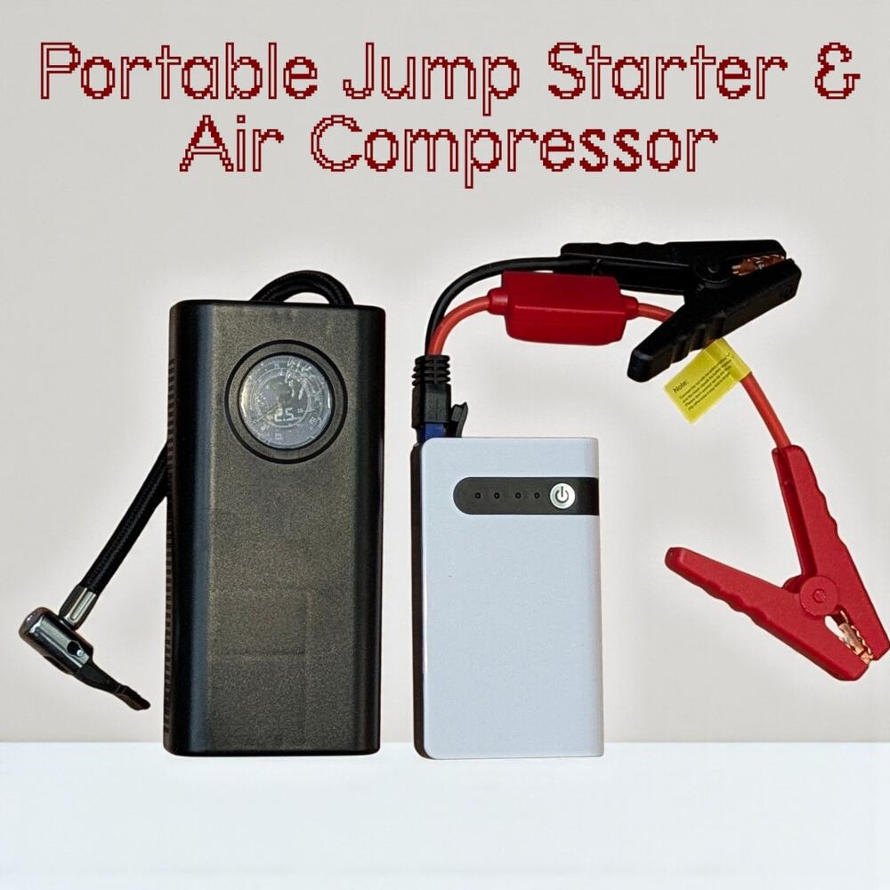 New Portable Battery Jump Starter + Air Compressor Lot Car Charger & Power Bank
